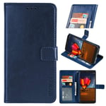 Alcatel 1B 2020 Premium Leather Wallet Case [Card Slots] [Kickstand] [Magnetic Buckle] Flip Folio Cover for Alcatel 1B 2020 Smartphone(Dark blue)