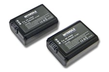 INTENSILO 2x Li-Ion Batterie 1050mAh (7.4V) pour caméra vidéo photo Sony Alpha NEX-5C, NEX-5D, NEX-5DB, NEX-5H, NEX-5HB, NEX-5K, NEX-5N comme NP-FW50.
