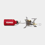 Primus Multifuelkök OmniLite Titanium, 2600 W + bränslepump multiverktyg vindskydd värmereflektor förvaringspåse bränsleflaska 350 ml, Utan bränsle
