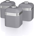 Swan Retro Kitchen Canisters Grey Canister Set SWKA1020GRN