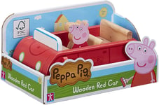 PEPPA PIG WORLD OF WOOD WOODEN RED FAMILY CAR INCLUDES PEPPA FIGURE