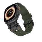 Lämplig för äpplen Mjuk rem för Apple Watch Ultra 2 Band 49mm 45mm 44mm 42mm Metall Rostfritt stålkontakt TPU-armband Iwatch 9 8 7 6 BGr 44mm-Series 6 5 4 SE