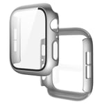 Heltäckande Skal till Apple Watch 4/5/6/SE Härdat glas 40mm SILVER Silver