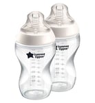 Tommee Tippee Natural Start Anti-Colic Baby Bottle, 340ml, 3+ months, Teat, Anti-Colic Valve, Self-Sterilising, Pack of 2