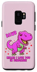 Galaxy S9 Rawr Means I Love You In Dinosaur with Big Pink Dinosaur Case