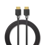 Nedis High Speed ​​HDMI ™ kabel med Ethernet | HDMI™ Kontakt | HDMI™ Kontakt | 4K@60Hz | ARC | 18 Gbps | 2.00 m | Rund | PVC | Antracit | Låda