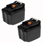 EXTENSILO 2x Batterie compatible avec Makita DCL140Z, DA340DRF, DCM501, DCM501Z, DCM501ZAR, DCL140 outil électrique (6000 mAh, Li-ion, 14,4 V)