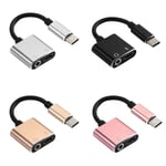 Type C To 3.5mm Charger Headphone Audio Jack Usb Cable Adapter Rosegold