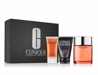 Clinique Happy for Him Gift Set - 100ml Spray, Face Scrub, Hair and Body Wash 