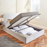 Ottoman Bed Frame Velvet Storage Bed With Hybrid Mattress