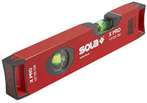 SOLA LSX10 X PRO Aluminum Box Profile Spirit Level with 2 60% Magnified Vials, 10-Inch, Red