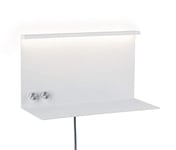 Paulmann 78919 Applique LED Jarina avec étagère INCL. 1x4,5 / 1x1,6 Watts gradable Lecture Blanc Liseuse Métal Lampe Murale 3000 K, 6.1 W