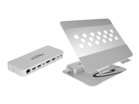 Delock - Docking station + notebook/tablet stand - USB-C / Thunderbolt 3 - HDMI, DP - GigE