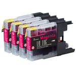 4 Magenta Ink Cartridges for use with Brother DCP-J925DW MFC-J6510DW MFC-J825DW