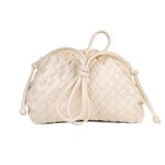 Molnryggsäck 2024 ny stil väska damer ko läder skrynkligt dumpling väska damer handväska axelväska MJ51 White 22*9*14cm