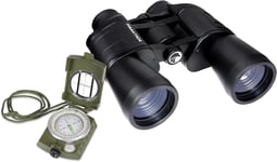 Praktica Falcon 12X50Mm Porro Prism Field Black Binoculars & Compass - Multi Coa