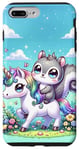 Coque pour iPhone 7 Plus/8 Plus Kawaii Squirrel on Unicorn Daydream
