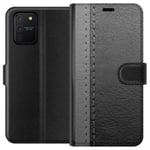 Samsung Galaxy S10 Lite Svart Plånboksfodral Grått Fake Läder