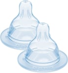 MAM Extra-Slow Flow Teats Size 0, Suitable for Newborns, Skinsoft Silicone Teats