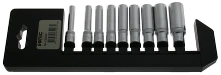 Hylssats 1/4" 9-Delar 3/16" - 1/2" Med Hållare Lång (SAE) Sonic