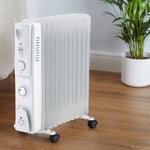 2500W 11 Fin Electric Oil Filled Radiator With Timer