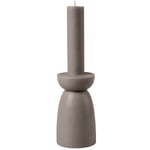 Cozy Living Candle Candleholder- White- S- 18H Stearinlys, L Dark Taupe Parafin