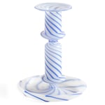 Flare Stripe Milk ljusstake, medium, blå