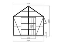 Orangeri/paviljong Trädgårdspaviljong i glas 8,06m², 2,82x2,86x2,8m med bas, Svart