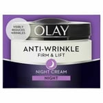 2 X OLAY Anti-Wrinkle Firm and Lift Anti Ageing Moisturiser Night Cream 50 ml