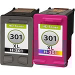 HP 301XXL +XL DuoPack (Svart + Färg) 20/17 ml. Kompatibla bläckpatroner (miljöpatroner) ej HP original.