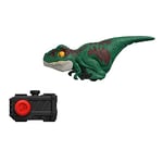 Jurassic World Figurine stylisée de Vélociraptor vert avec un clicker de contrôle pour bouger et émettre des sons, à Collectionner, Jouet Enfant, Dès 4 ans, GYN41