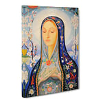 The Virgin By Joseph Stella Classic Painting Canvas Wall Art Print Ready to Hang, Framed Picture for Living Room Bedroom Home Office Décor, 24x16 Inch (60x40 cm)