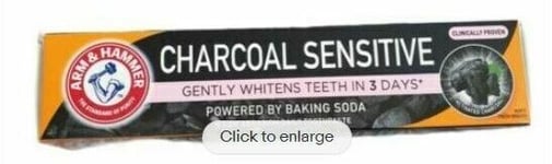 Arm & Hammer Charcoal Sensitive Whitening Toothpaste With Baking Soda Vegan UK