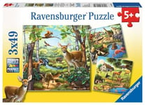 Ravensburger - 09265 - Puzzle Classique - Animaux Sauvages du Zoo / Domestiques - 3X49 Pièces