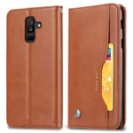Leather Mobile Phone Protection Case, Knead Skin Texture Horizontal Flip Leather Case For Galaxy A6 (2018), With Photo Frame & Holder & Card Slots & Wallet Flip Mobile Phone Covers ( Color : Brown )