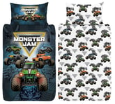 Monster Jam Single Duvet Cover Grave Digger Megalodon Reversible Bedding Set