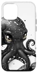Coque pour iPhone 14 Pro Mignon anime pieuvre noire lisant un livre de bibliothèque Deep Sea #4