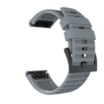 Silikon stålplate Snap Watchrem for Garmin Fenix 7X 26mm Grå