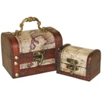 Something Different Kartor Skattkistor (Set Om 2) En Storlek Brun Brown One Size