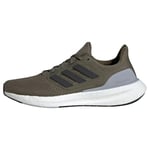 adidas Men's Pureboost 23 Shoes, Olive Strata/Core Black/Halo Silver, 9