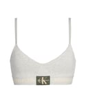 Calvin Klein Womens 000QF4919E Monogram Triangle Bra - Grey Cotton - Size 14 UK
