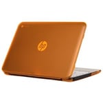 mCover Hard Shell Case for 11.6" HP Chromebook 11 G4 EE / G5 EE laptops (part no. V2W29UT / V2W30UT / 1FX81UT / 1FX82UT) (with Co-molded rubber edges, a 180-degree hinge) (Orange)