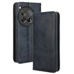 SKALO OnePlus 12R 5G Embossed Premium Plånboksfodral - Blå Blå