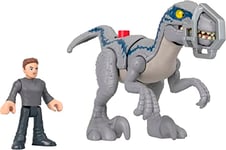 Fisher-Price Imaginext Coffret Jurassic World Blue en Fuite avec Figurines articulées Blue et Owen Grady, Harnais Amovible, Jouet Enfant, Dès 3 Ans, HKG15