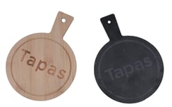 YBG Home™ Al Fresco Tapas Boards, Slate and Bamboo Wood 2 Pack one of Each