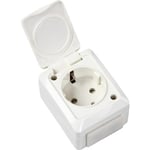 Externt enkel schuko uttag ip44 h67xb56xd45mm