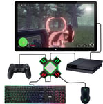 PS4 Keyboard och Mouse Adapter USB Controller Converter för Xbox/PS4/PS3 med LED Lights svart