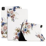 Till iPad Pro 11 (2024) Fodral Flip Stativ Smart Surfplattefodral - Vit Blombuske
