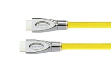 Python® Series Premium Câble de raccordement HDMI haut débit avec Ethernet – 4K2K / UHD/Ultra HD/Full HD – Conducteur en cuivre (OFC), support 3D, triple blindage, nylon tressé – jaune, 0,5 m