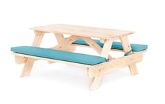 Gardenista Children's Picnic Bench Cushion | Water Resistant Seat Pad For Outdoor Use | Easy to Wipe Clean | Ultra Comfy & Durable | 103cm x 20cm x 5cm | Cushion Only | 2 Piece (Turquoise)